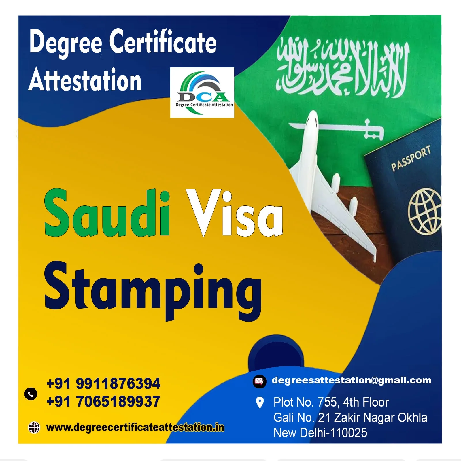 Saudi Visa Stamping & Embassy attestation service Delhi NCR